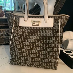 Authentic Fendi black and white tote bag
